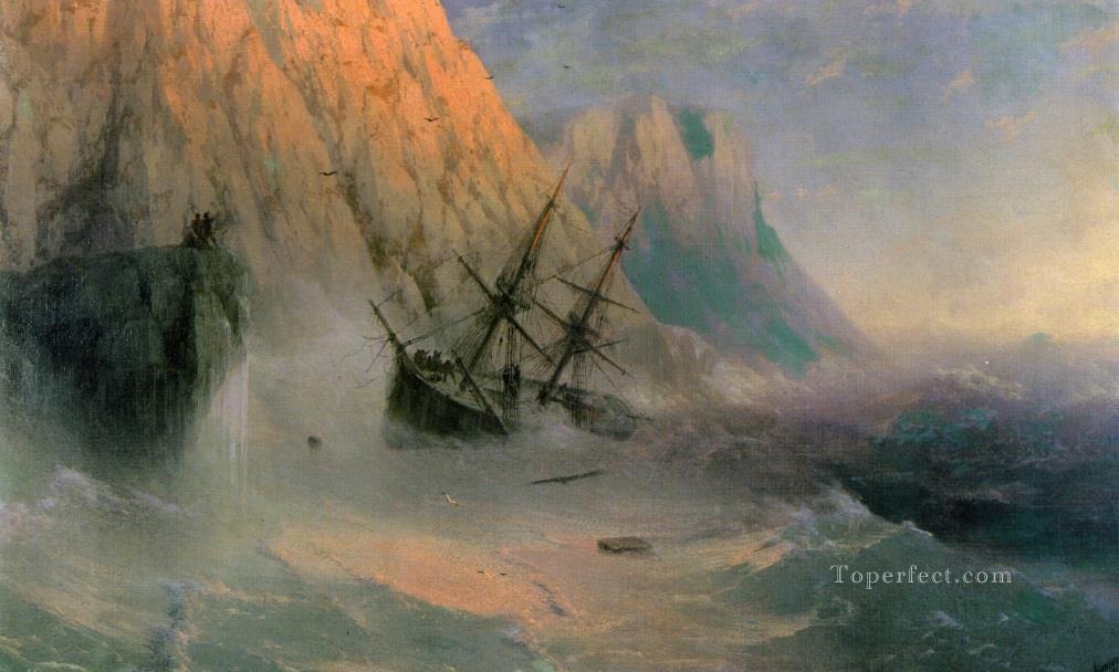 the shipwreck 1875 Romantic Ivan Aivazovsky Russian Oil Paintings